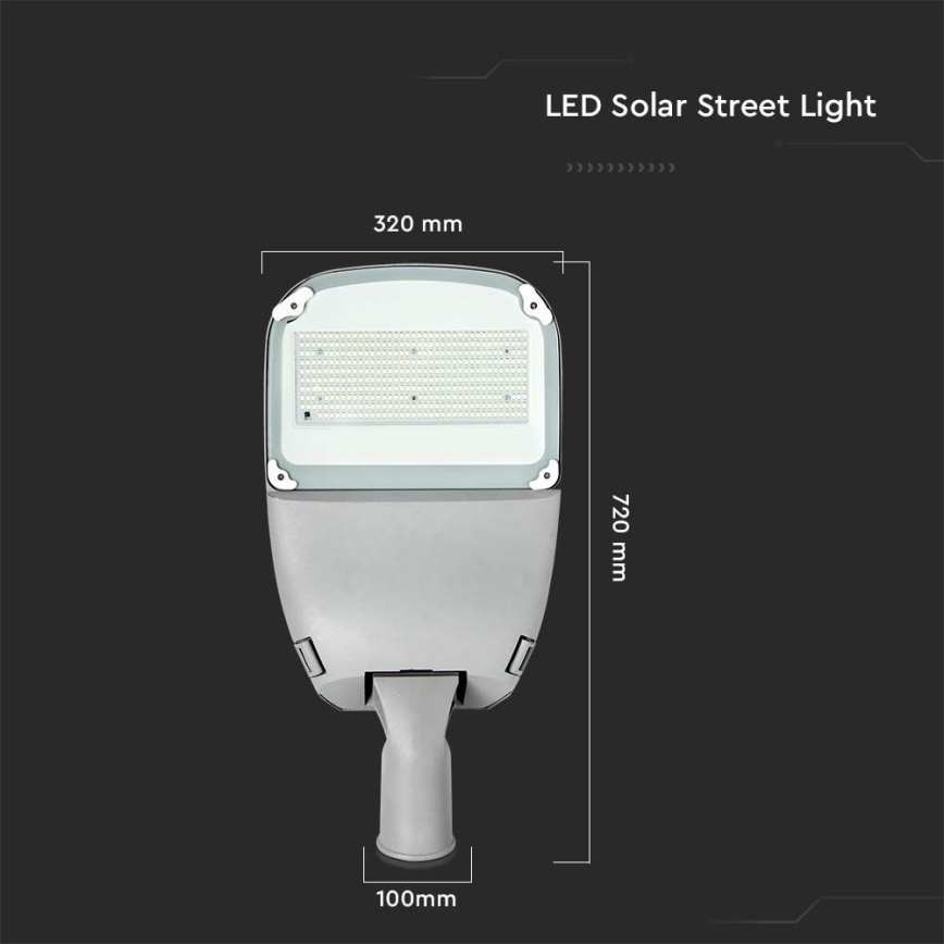Farola solar LED regulable SAMSUNG CHIP LED/50W/6,4V 6000K IP65 30000 mAh + mando a distancia