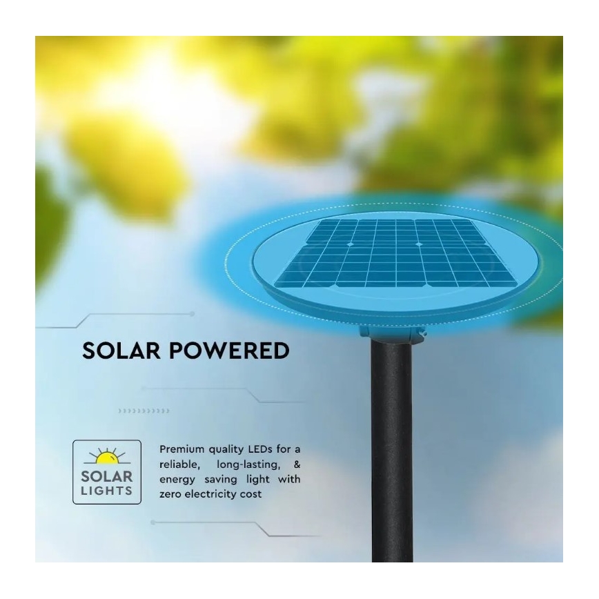 Farola solar LED con sensor LED/10W/3,2V 6500K IP65 25000 mAh + control remoto