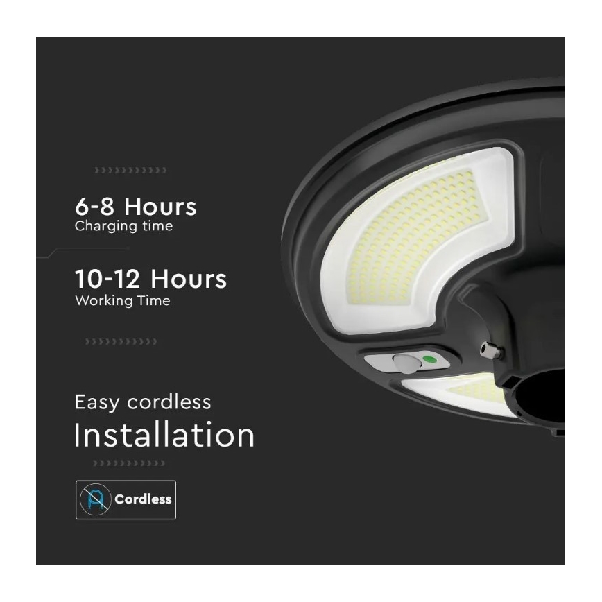 Farola solar LED con sensor LED/10W/3,2V 6500K IP65 25000 mAh + control remoto