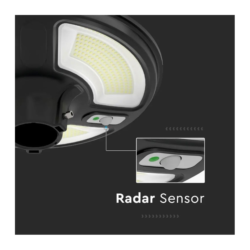 Farola solar LED con sensor LED/10W/3,2V 6500K IP65 25000 mAh + control remoto