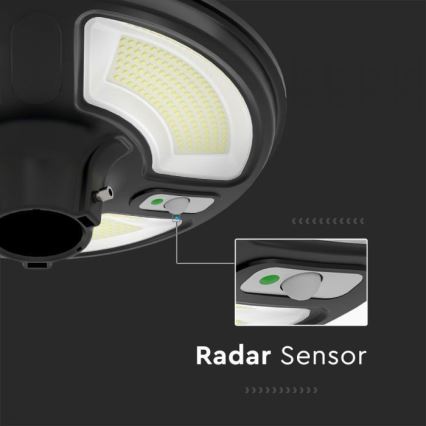 Farola solar LED con sensor LED/10W/3,2V IP65 4000K 15000 mAh + control remoto
