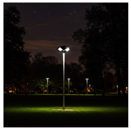 LED Farola solar regulable con sensor LED/15W/6V 11000 mAh 6500K IP65 negro + control remoto