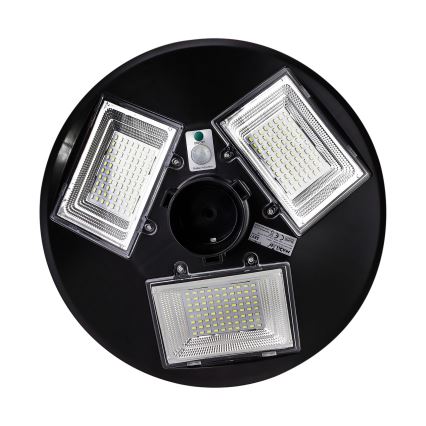 LED Farola solar regulable con sensor LED/15W/6V 11000 mAh 6500K IP65 negro + control remoto