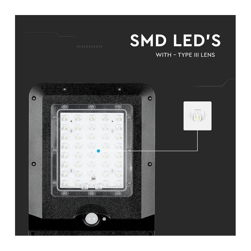 Farola solar LED con sensor LED/15W/7,4V 4000K IP65 10800 mAh