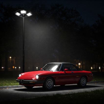 Farola solar LED regulable con sensor LED/22W/6V 18000 mAh 6500K IP65 negra + mando a distancia