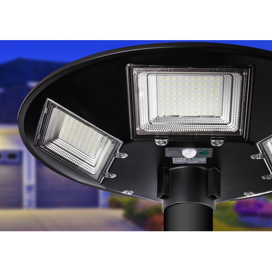 LED Farola solar regulable con sensor LED/22W/6V 18000 mAh 6500K IP65 negro + control remoto