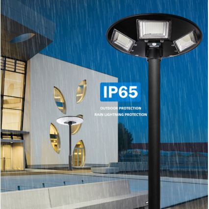 LED Farola solar regulable con sensor LED/22W/6V 18000 mAh 6500K IP65 negro + control remoto