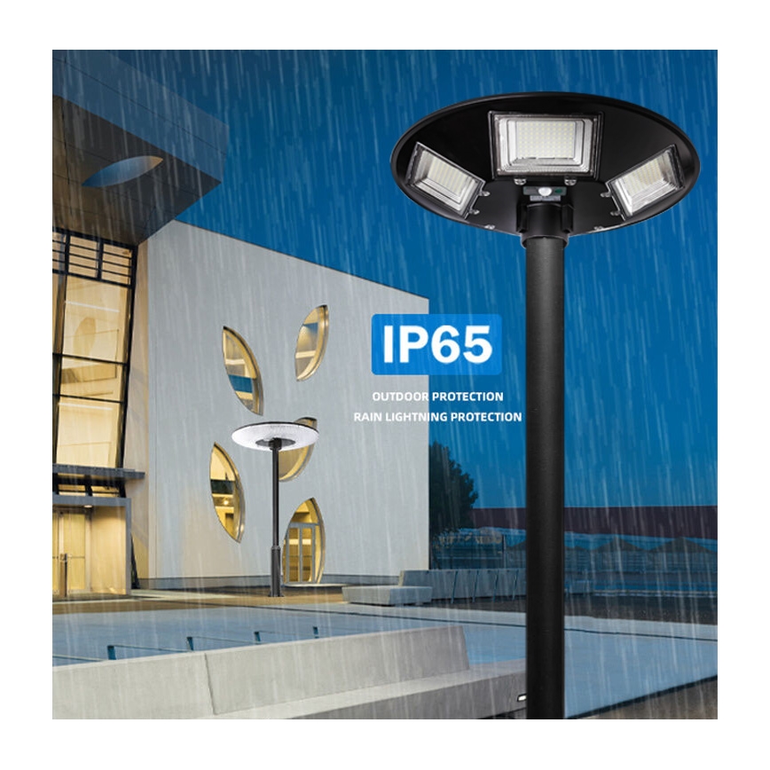 LED Farola solar regulable con sensor LED/22W/6V 18000 mAh 6500K IP65 negro + control remoto