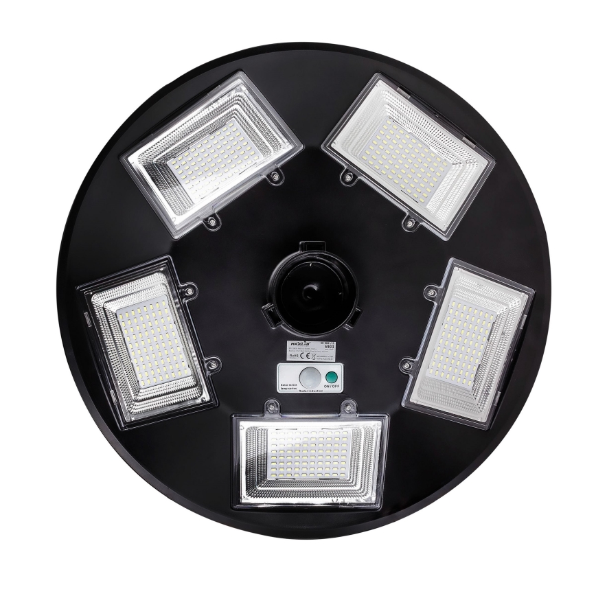 LED Farola solar regulable con sensor LED/22W/6V 18000 mAh 6500K IP65 negro + control remoto