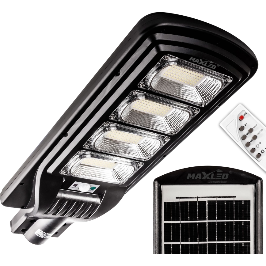 LED Farola solar regulable con sensor LED/240W/6V 11000 mAh 6500K IP65 negro + control remoto