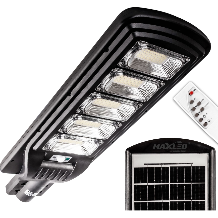 LED Farola solar regulable con sensor LED/300W/6V 16500 mAh 6500K IP65 negro + control remoto