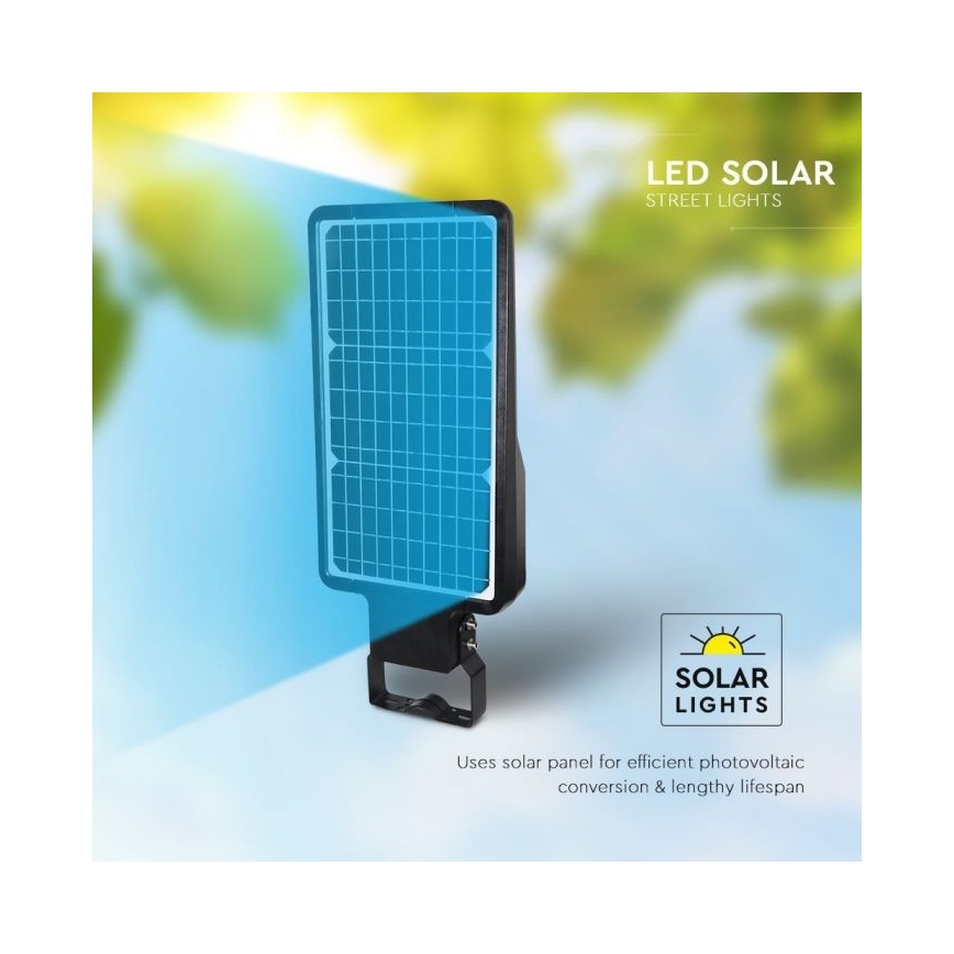 Farola solar LED con sensor LED/40W/9,6V IP65 4000K + control remoto