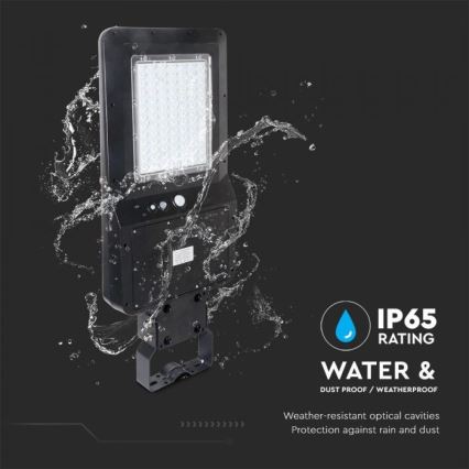 Farola solar LED con sensor LED/40W/9,6V IP65 4000K + control remoto
