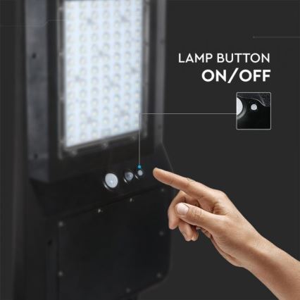 Farola solar LED con sensor LED/40W/9,6V IP65 4000K + control remoto