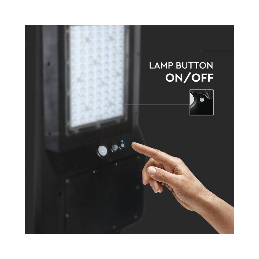 Farola solar LED con sensor LED/40W/9,6V IP65 4000K + control remoto