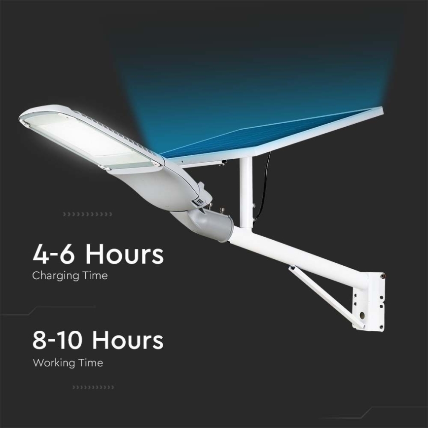 Farola solar LED regulable SAMSUNG CHIP LED/50W/6,4V 4000K IP65 30000 mAh + mando a distancia