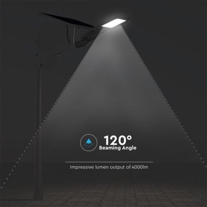 Farola solar LED regulable SAMSUNG CHIP LED/50W/6,4V 4000K IP65 30000 mAh + mando a distancia