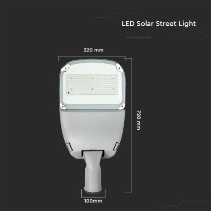Farola solar LED regulable SAMSUNG CHIP LED/50W/6,4V 4000K IP65 30000 mAh + mando a distancia