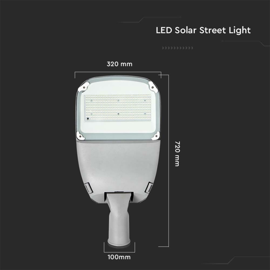 Farola solar LED regulable SAMSUNG CHIP LED/50W/6,4V 4000K IP65 30000 mAh + mando a distancia