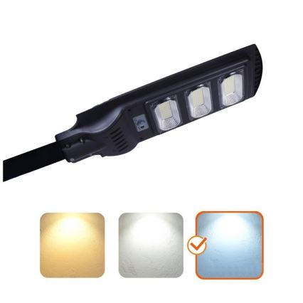 LED Farola solar regulable con sensor de movimiento y crepúsculo URBI LED/8W/3,2V 6500K IP54 10000 mAh + control remoto