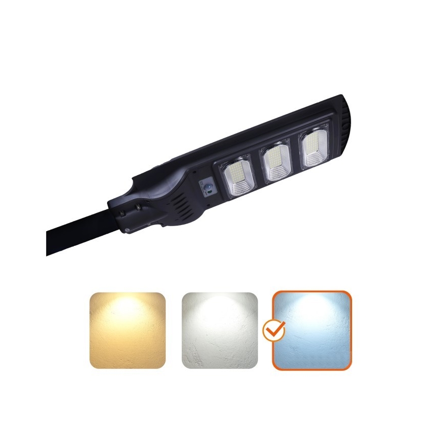 LED Farola solar regulable con sensor de movimiento y crepúsculo URBI LED/8W/3,2V 6500K IP54 10000 mAh + control remoto