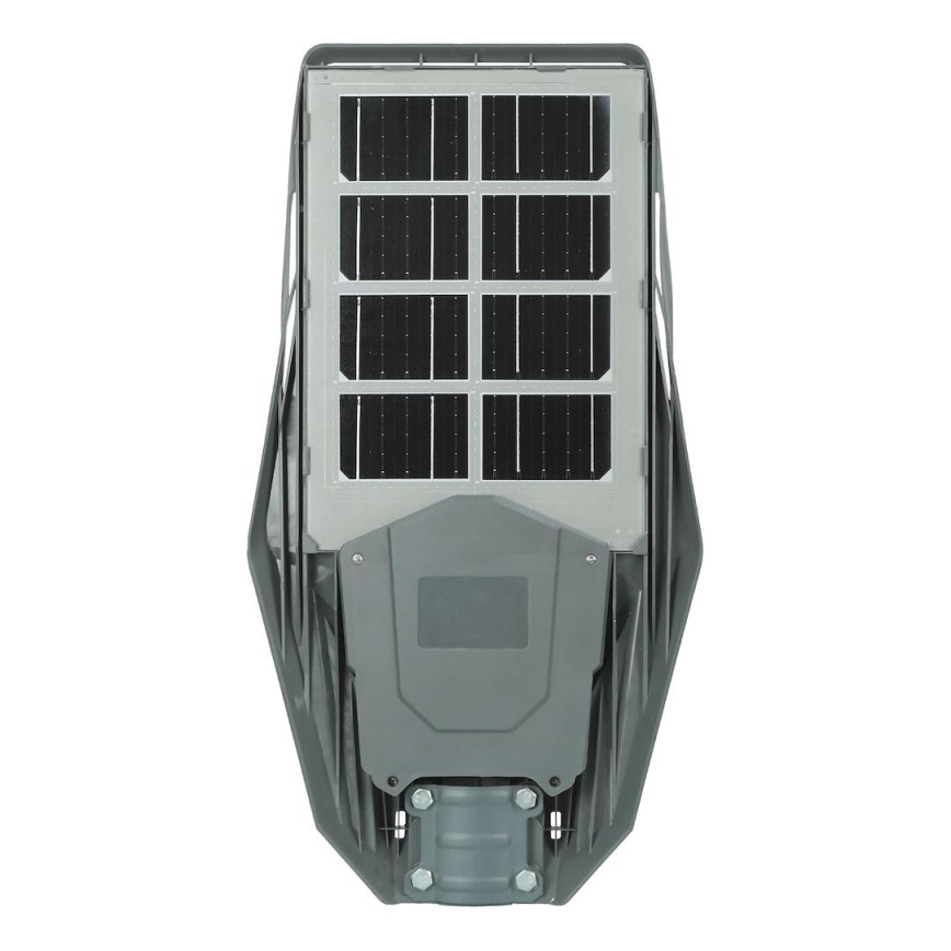 Farola solar LED regulable con sensor de movimiento y crepúsculo KERS LED/300W/3,2V 6500K 8000 mAh IP65 gris + control remoto
