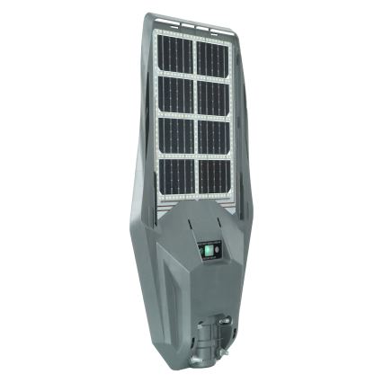 Farola solar LED regulable con sensor de movimiento y crepúsculo KERS LED/300W/3,2V 6500K 8000 mAh IP65 gris + control remoto