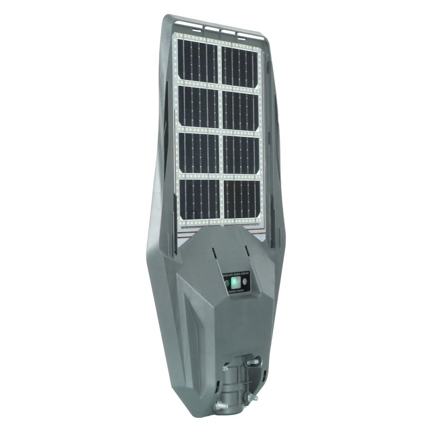 Farola solar LED regulable con sensor de movimiento y crepúsculo KERS LED/300W/3,2V 6500K 8000 mAh IP65 gris + control remoto