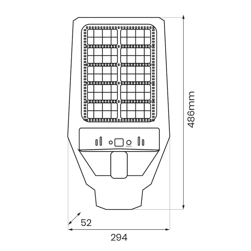 Farola solar LED regulable con sensor de movimiento y crepúsculo KERS LED/300W/3,2V 6500K 8000 mAh IP65 gris + control remoto