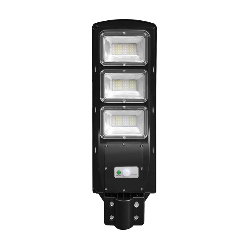 Farola solar LED regulable con sensor de movimiento y crepuscular LED/12W/3,2V 6000K IP65 10000 mAh negro + mando a distancia