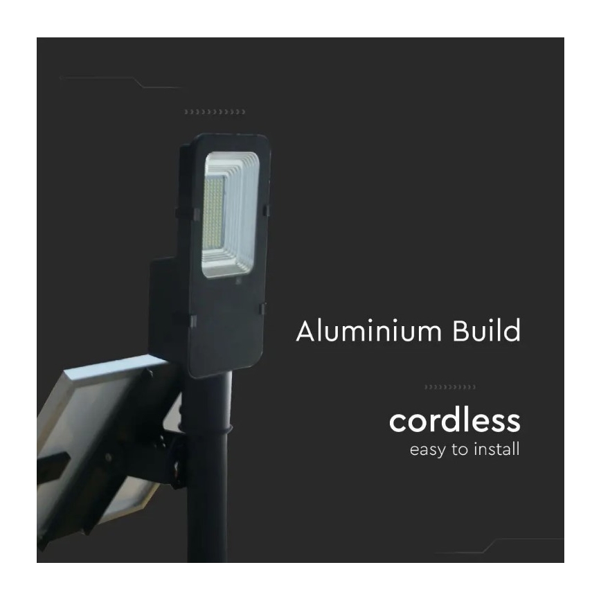 Farola solar LED regulable LED/50W/6,4V 6000K IP65 50000 mAh + mando a distancia