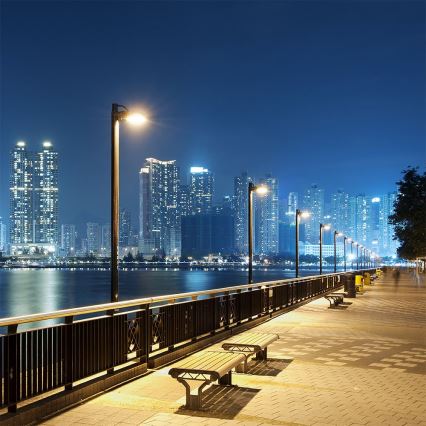 Farola solar LED regulable con sensor de movimiento y crepuscular LED/6W/3,2V 6000K IP65 5000 mAh negro + mando a distancia