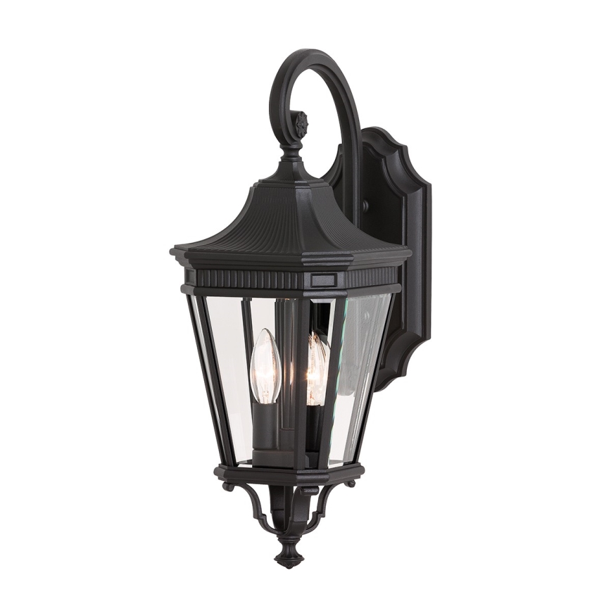 Feiss - Aplique de exterior COTSWOLD LANE 2xE14/60W/230V IP44 negro