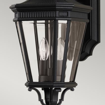 Feiss - Aplique de exterior COTSWOLD LANE 2xE14/60W/230V IP44 negro
