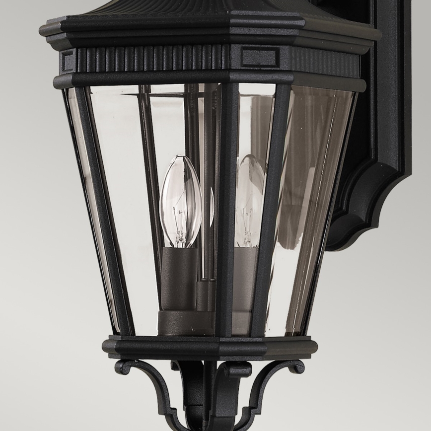 Feiss - Aplique de exterior COTSWOLD LANE 2xE14/60W/230V IP44 negro