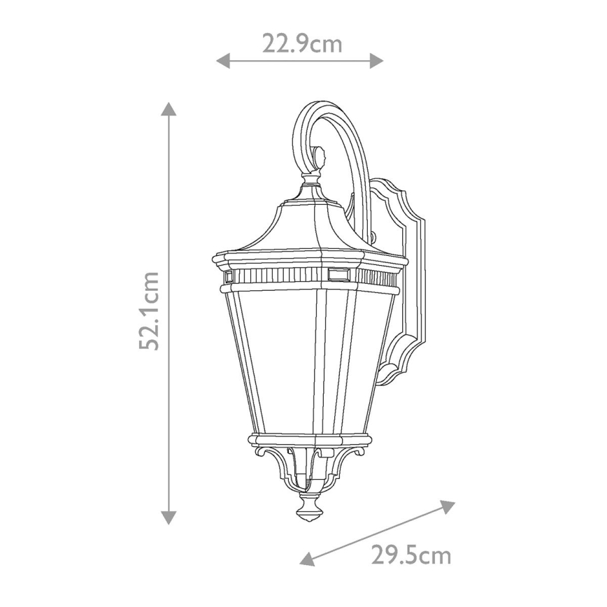 Feiss - Aplique de exterior COTSWOLD LANE 2xE14/60W/230V IP44 negro
