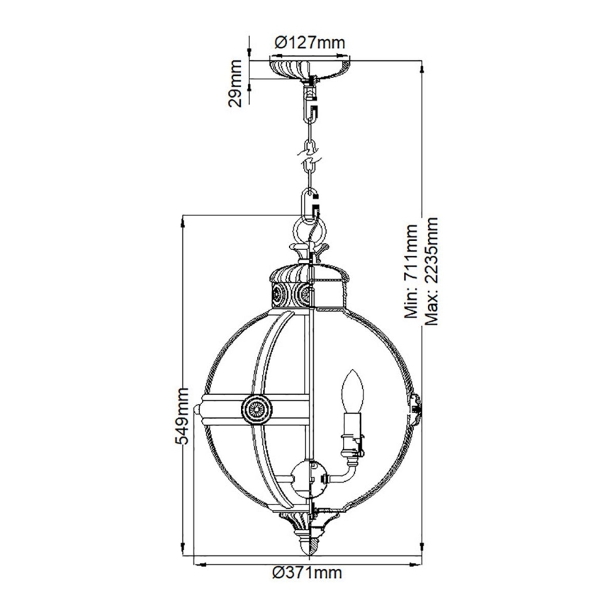 Feiss - Lámpara colgante ADAMS 3xE14/60W/230V bronce