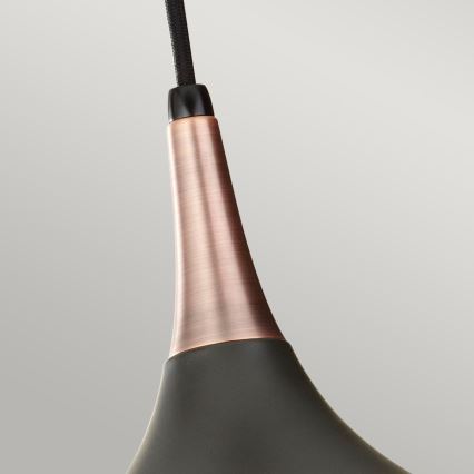 Feiss - Lámpara colgante BESO, suspensión por cable, 1xE27/60W/230V, Ø 25,4 cm, negro/cobre