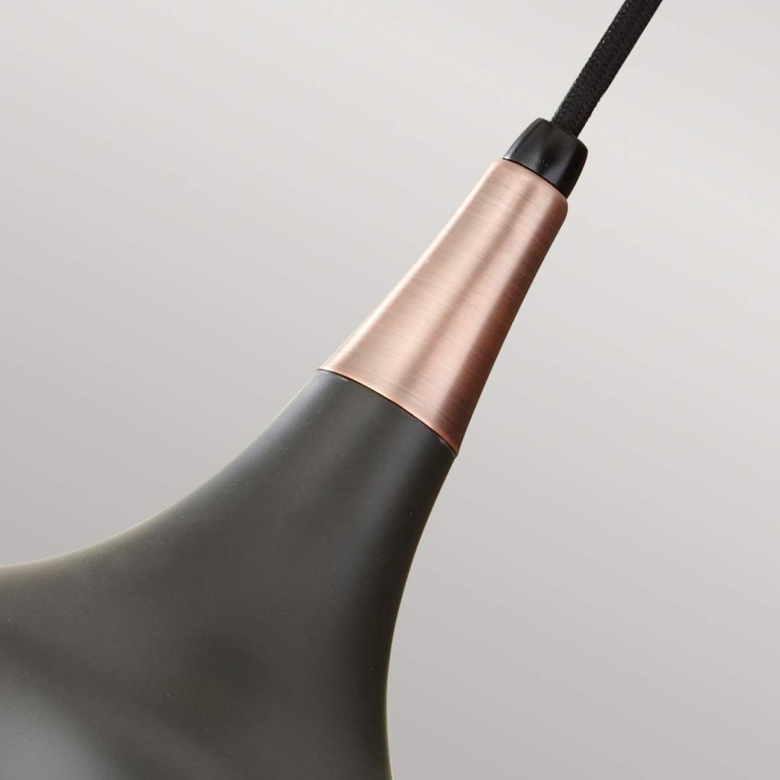 Feiss - Lámpara colgante BESO con cable 1xE27/60W/230V Ø 17,9 cm negro/cobre