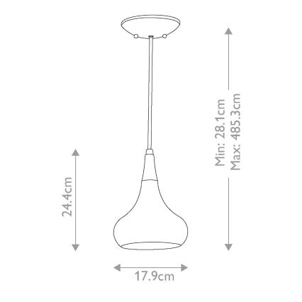 Feiss - Lámpara colgante BESO con cable 1xE27/60W/230V Ø 17,9 cm negro/cobre