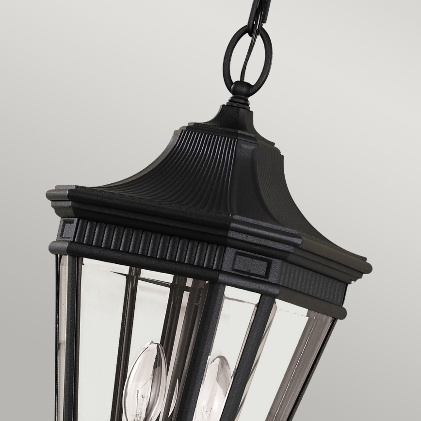 Feiss - Lámpara de exterior colgante en cadena COTSWOLD LANE 2xE14/60W/230V IP23 negro