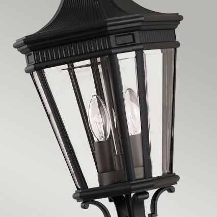 Feiss - Lámpara de exterior colgante en cadena COTSWOLD LANE 2xE14/60W/230V IP23 negro