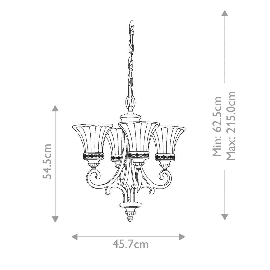 Feiss - Lámpara colgante con cadena DRAWING ROOM 4xE27/60W/230V