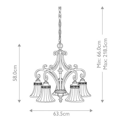 Feiss - Lámpara colgante con cadena DRAWING ROOM 5xE27/60W/230V