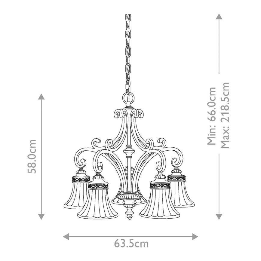 Feiss - Lámpara colgante con cadena DRAWING ROOM 5xE27/60W/230V
