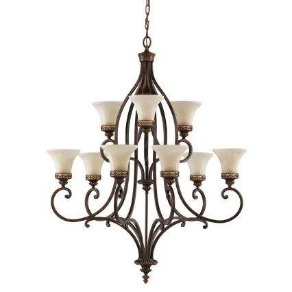 Feiss - Lámpara colgante con cadena DRAWING ROOM 9xE27/60W/230V
