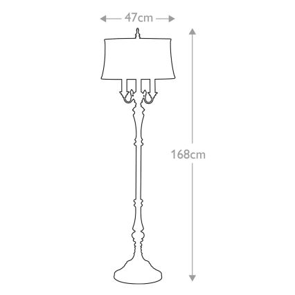 Feiss - Lámpara de pie GIBSON 4xE27/60W/230V