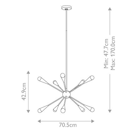 Feiss - Lámpara colgante LED JAX 10xG9/3W/230V dorado