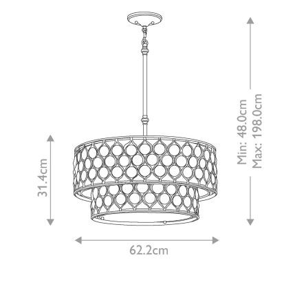 Feiss - Lámpara colgante LUCIA 6xE27/60W/230V