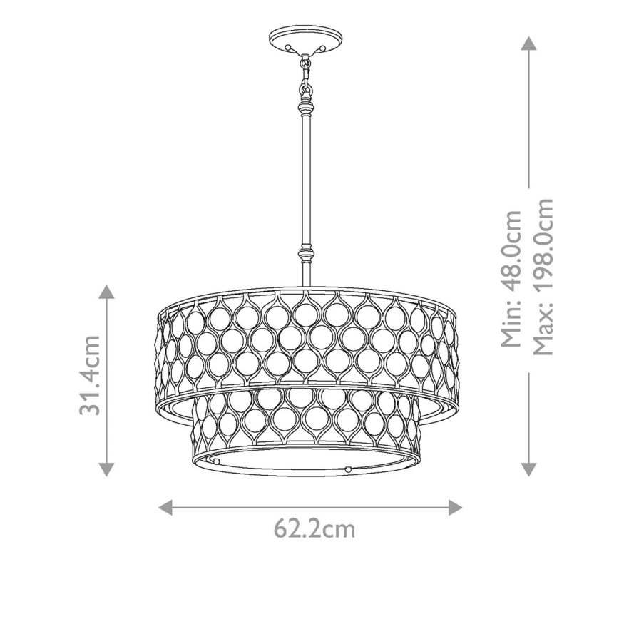 Feiss - Lámpara colgante LUCIA 6xE27/60W/230V